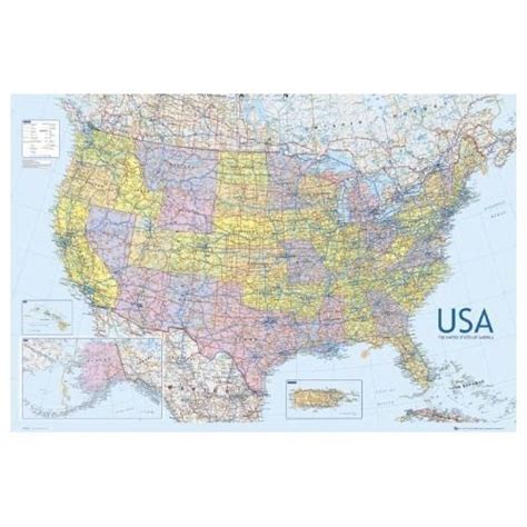 Large Usa Map Poster Tourist Map Of English