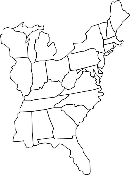 Blank Map Eastern States