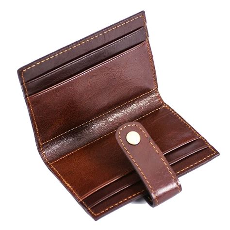 Genuine Leather Man Card Holder Brown Vintage Business Card Holders Men