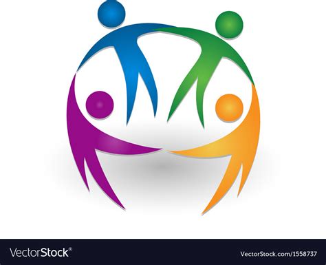 People Together Teamwork Logo Royalty Free Vector Image