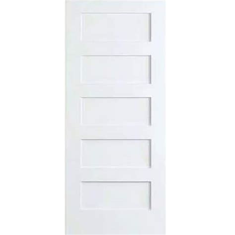 Kimberly Bay 30 In X 80 In White 5 Panel Shaker Solid Core Wood