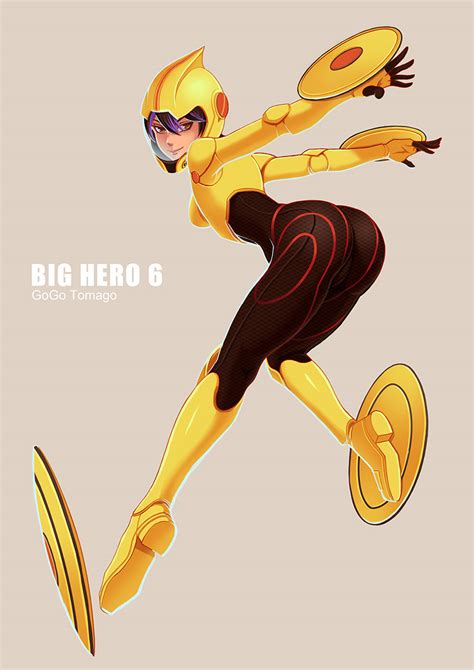 Leaf98k Gogo Tomago Big Hero 6 Marvel 1girl Arched Back Arms