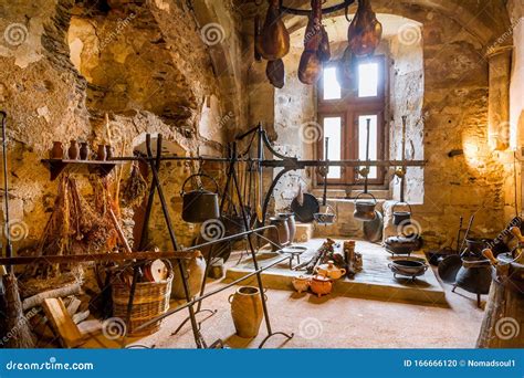 Vintage Kitchen Interior In Ancient Castle Europe Stock Photo Image