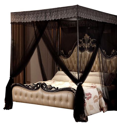 Nattey 4 Corners Post Canopy Bed Curtain For Girls And Adults
