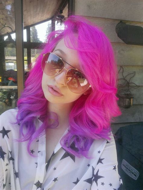Hot Pink Hair Selfie Tumblr Mermaid Hair Color Pink Purple Hair
