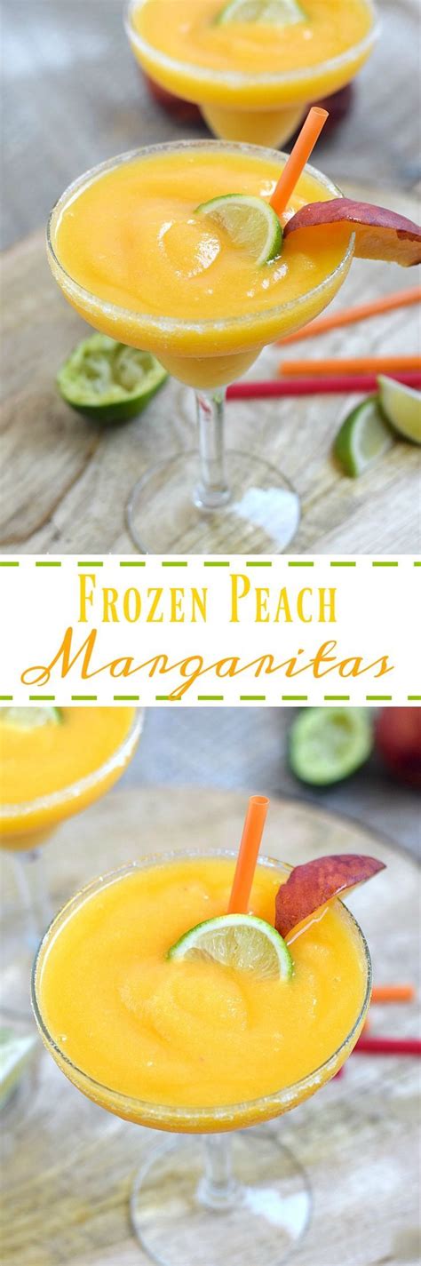 Frozen Peach Margaritas Recipe Food Yummy Drinks Peach Margarita