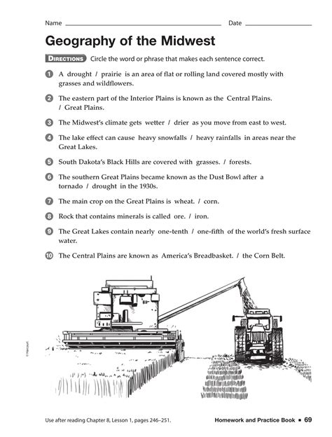 Geography Of The Midwest Interactive Worksheet Edform