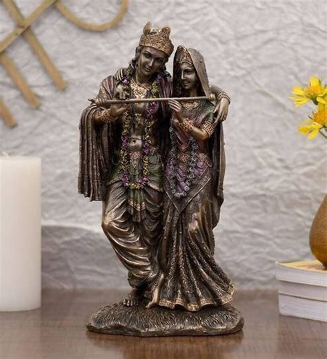 radha krishna statue 28cm bonded bronze radha krishna idol couple divin dieu seigneur krishna