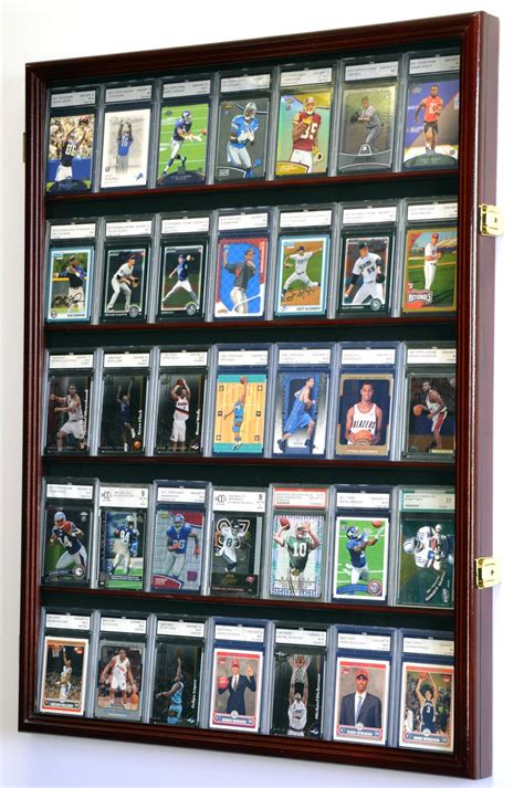 35 Gradedslabbed Sports Card Display Case Wall Mount Cabinet