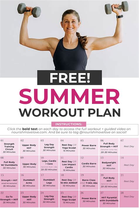 30 Day Home Workout Plan For Women Nourish Move Love Workout Plan