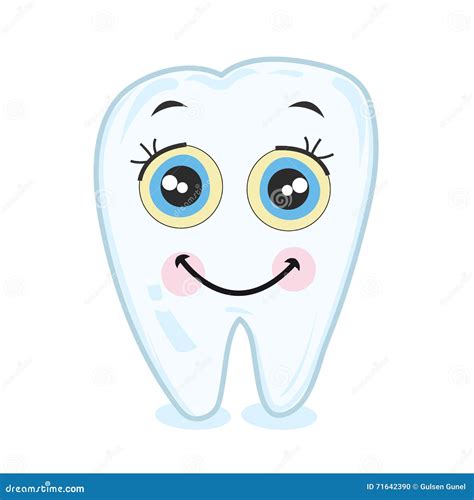 Smiling Teeth Cute Tooth Vector Stock Vector Illustration Of Smiley