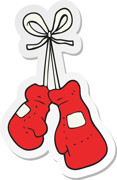 Sticker Of A Cartoon Boxing Gloves 12360459 Vector Art At Vecteezy