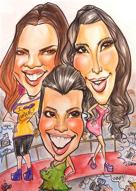 Kardashians By Amanda Cartoon Vegas Caricature Celebrity Drawings Celebrity Caricatures