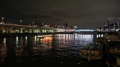 Sumida River Is A River That Flows Through Tokyo Japan Flows Into