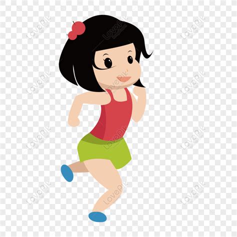 ฟรี การ์ตูนน่ารักวัสดุตัวละครเด็กผู้หญิงวิ่ง Png And Ai ภาพ ดาวน์โหลด