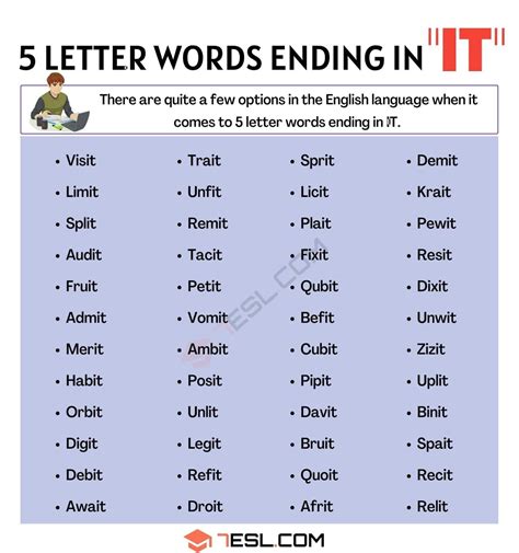 Letter Words Ending In It What Is Verb Forms Letter N Words Term