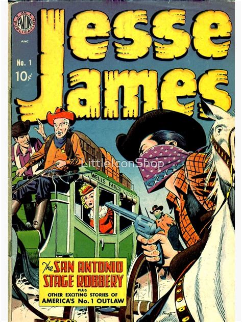 Jesse James Outlaw Retro American Comic Poster By Littleiconshop