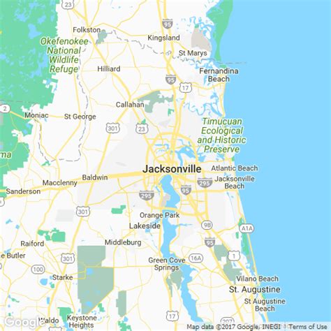 Jacksonville Fl Area Map