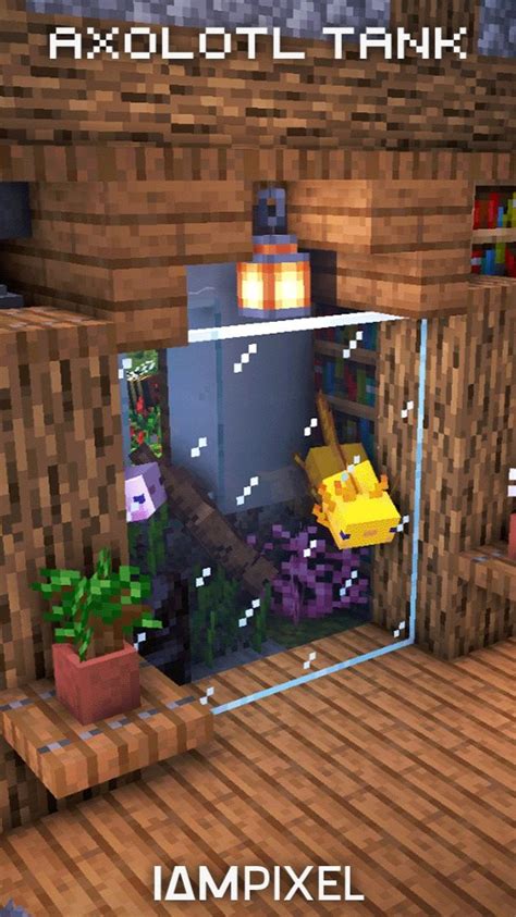 Minecraft 117 Axolotl Tank 💦 Minecraft Houses Cute Minecraft