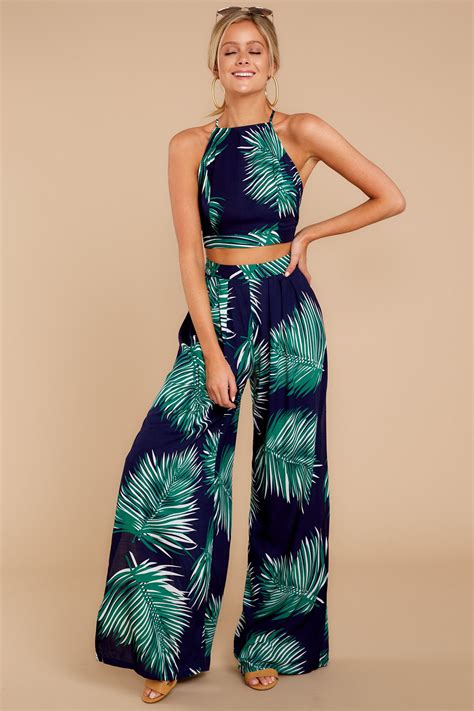 Just Like Paradise Navy Print Two Piece Set Two Piece Dress Casual
