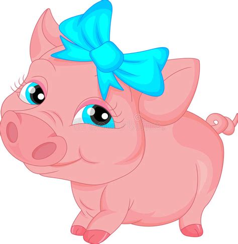 Cute Pig Cartoon Stock Vector Illustration Of Bacon