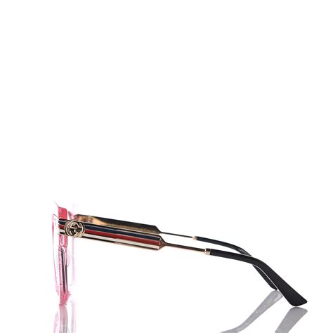 Gucci Acetate Square Frame Web Glitter Gg0281s Sunglasses Pink 540468