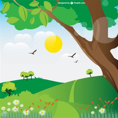 Paisaje natural dibujo a color - Imagui