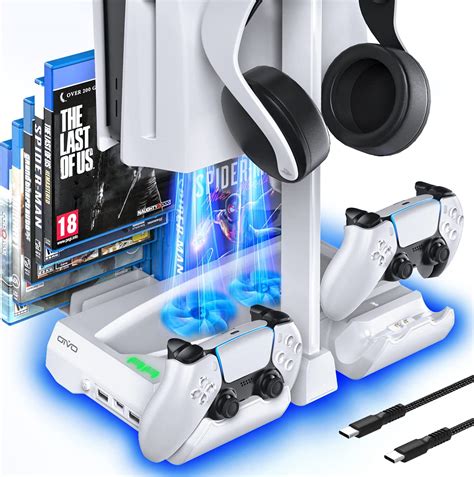 Oivo Ps5 Fan With Ps5 Charging Dock Ps5 Stand With Ps5 Controller Ps5