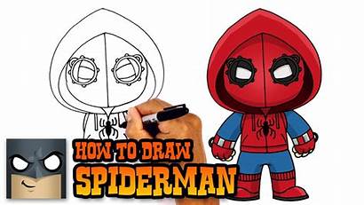 Spiderman Drawing Draw Homecoming Cartoon Easy Tutorial