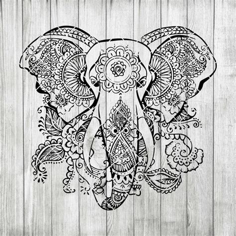 Mandala Svg Elephants Mandala Svg Zentangle Elephants Svg Intricate