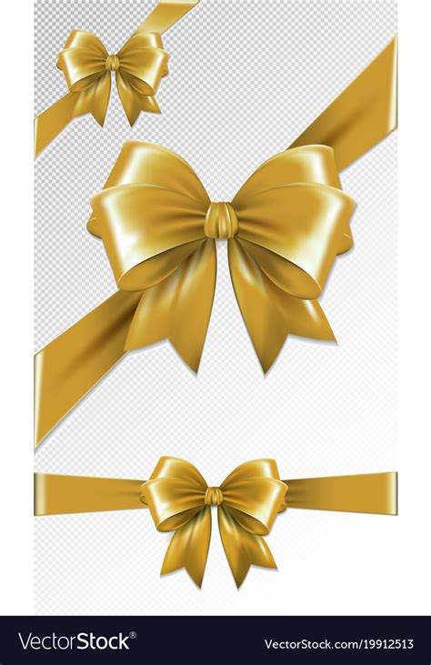 Set Of Gold Gift Bows Royalty Free Vector Image