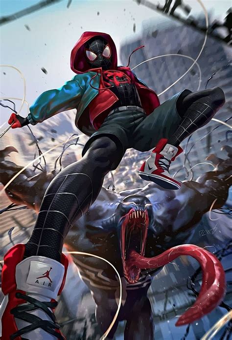 Spider Man Vs Venom Poster Exclusive Art Miles Morales New Usa