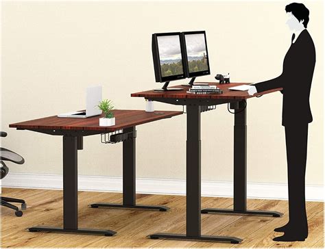 Shw 55 Inch Large Electric Height Adjustable Computer Desk 55 X 28