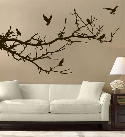 Tree Branches Birds Wall Art Graphic Decal Sticker Floral Mural Bedroom