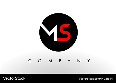 Ms Logo Letter Design Royalty Free Vector Image