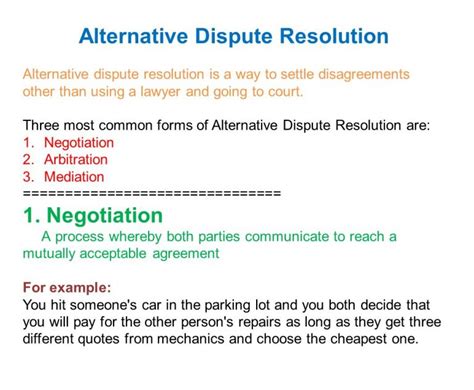 Method Of Alternative Dispute Resolution The Lawyers And Jurists