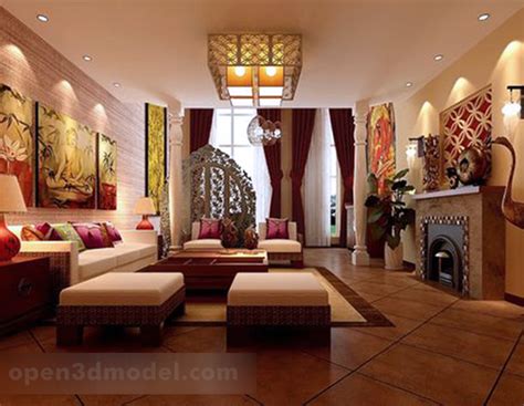Southeast Asian Style Living Room 3d Model Max Open3dmodel