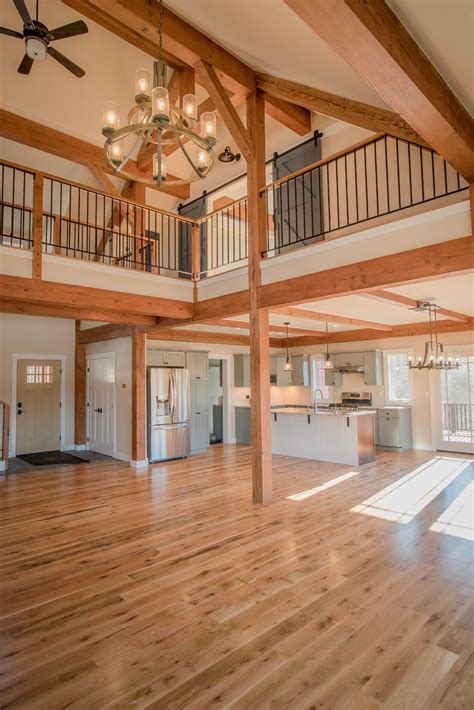 Handcrafted post and beam homes take longer to construct than lathed post and beam. The Overlook is a post and beam open concept barn style ...