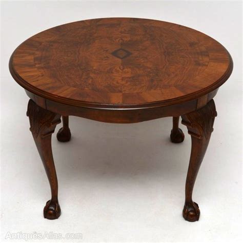 Mid century walnut cubist splayed leg round glass top coffee table. Large Antique Walnut Round Coffee Table - Antiques Atlas