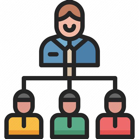 Organization Chart Company Boss Hierarchy Leader Division Icon