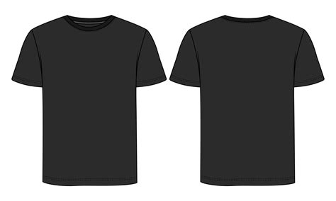 Regular Fit Short Sleeve T Shirt Technical Sketch Fashion Flat Template