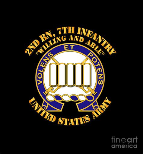 Army 2nd Bn 7th Infantry Willing And Able Digital Art By Tom