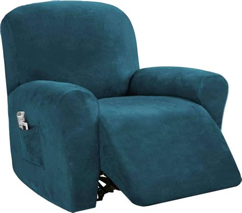 Hkplde 4 Piece Recliner Cover Stretch Recliner Chair Cover Velvet Soft
