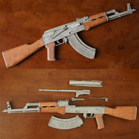 Paper Gun Assault Rifle Model Toys Handmade 3d Diy Material Manual