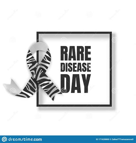 Realistic Ribbon Symbol Of Rare Disease Awareness Day Ribbon With