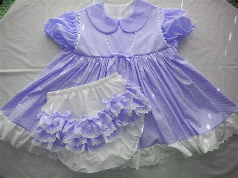 Adult Baby Sissy Littles Abdl Faux Purple Jumper Dress Set