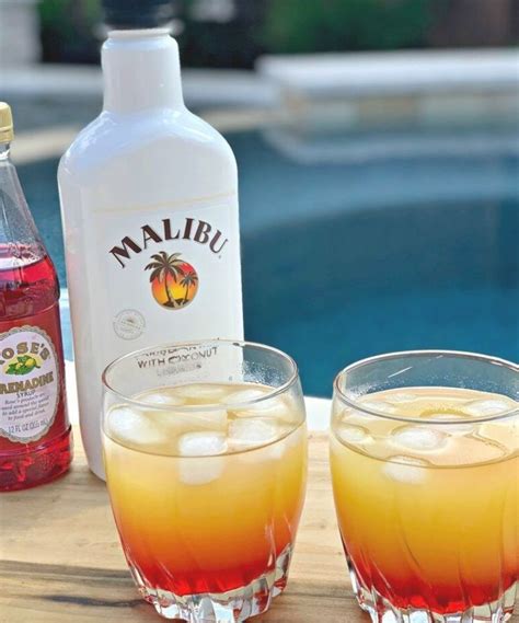 Rum sunset cocktail miss in the kitchen. Malibu Sunset Cocktails - The Cookin Chicks in 2020 ...