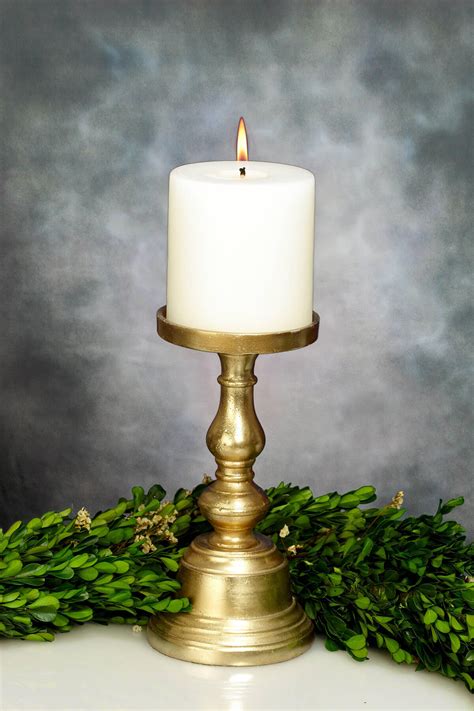 Athena Gold Candleholder 95in Pillar Candle Holders