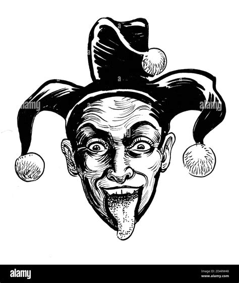 Laughing Jester Black And White Stock Photos And Images Alamy