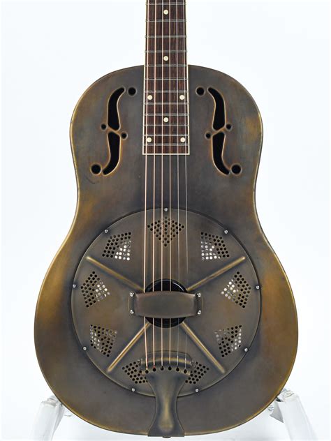 National Resophonic Delphi Antique Brass Resonator 2010 Guitar For Sale